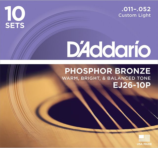D'Addario EJ26-10P Phosphor Bronze