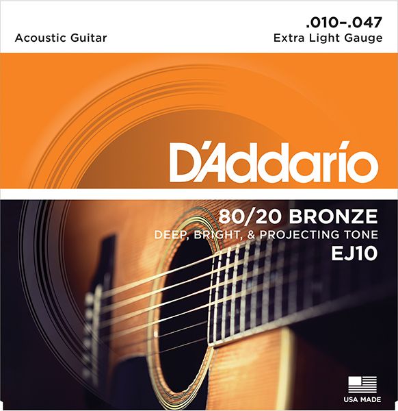 Детальная картинка товара D'Addario EJ10 BRONZE 80/20 в магазине Музыкальная Тема